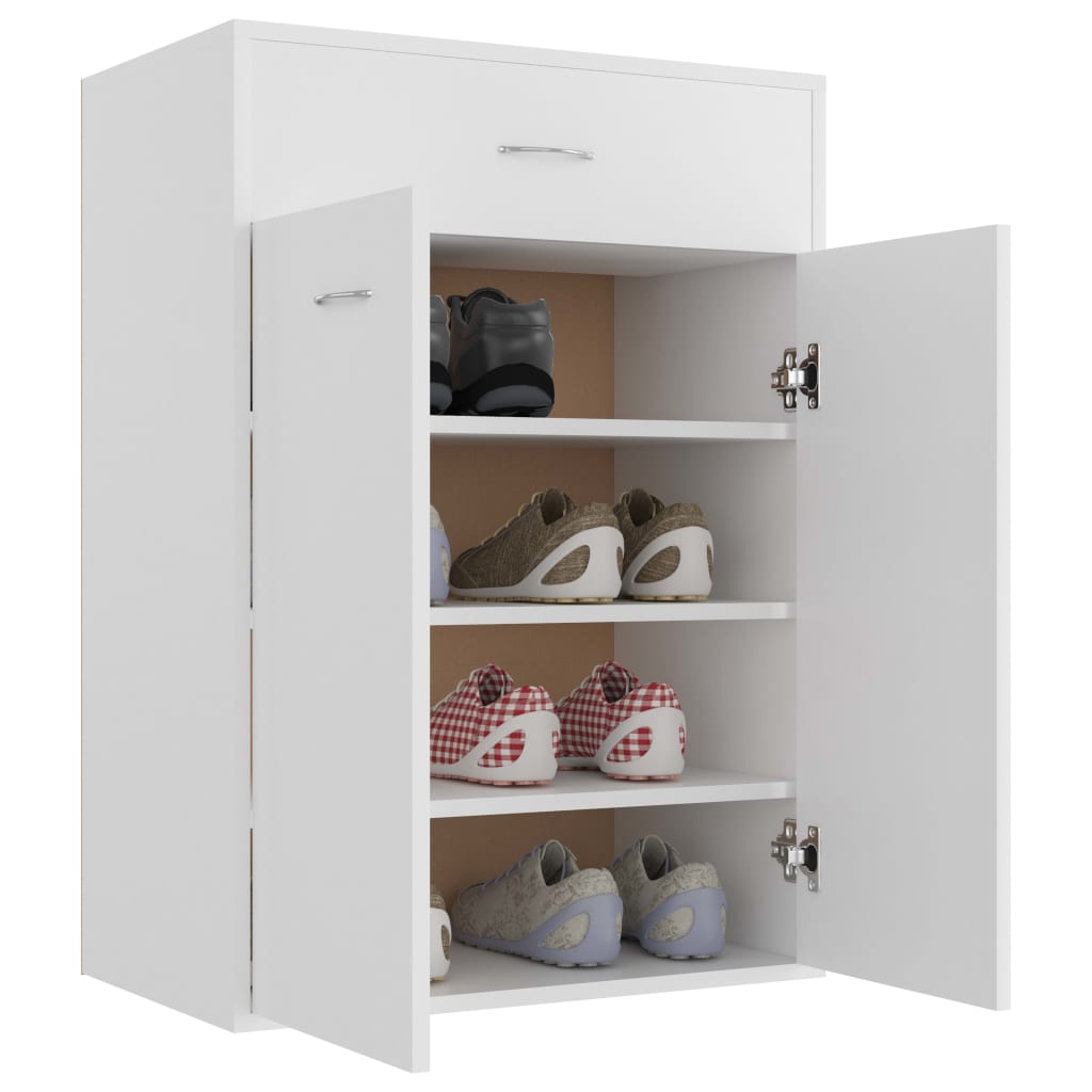 Schoenenkast 60x35x84 cm bewerkt hout wit - AllerleiShop