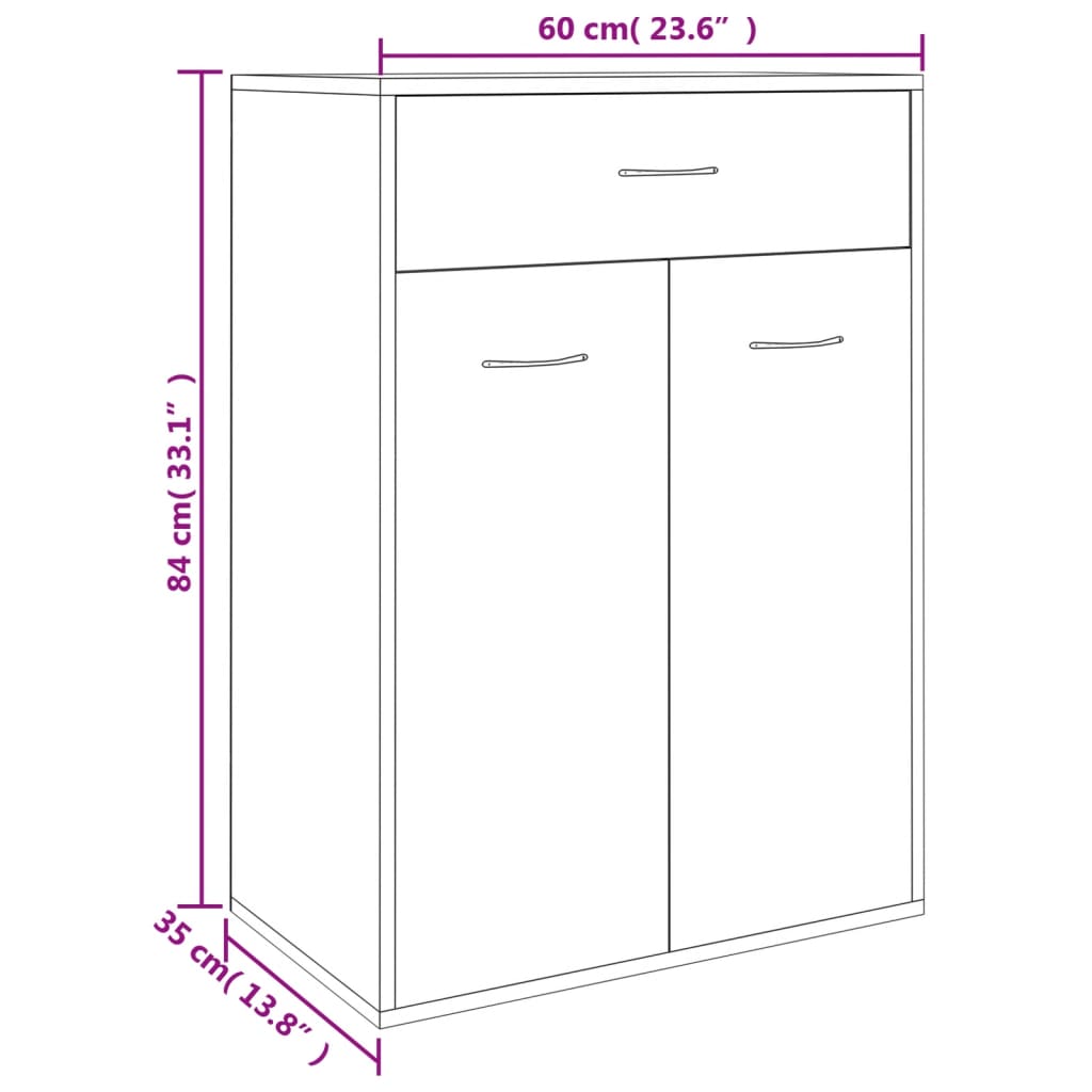 Schoenenkast 60x35x84 cm bewerkt hout sonoma eikenkleurig - AllerleiShop