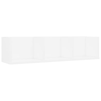 Cd-wandschap 75x18x18 cm bewerkt hout wit - AllerleiShop