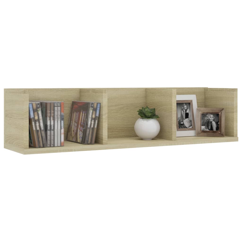 Cd-wandschap 75x18x18 cm bewerkt hout sonoma eikenkleurig - AllerleiShop