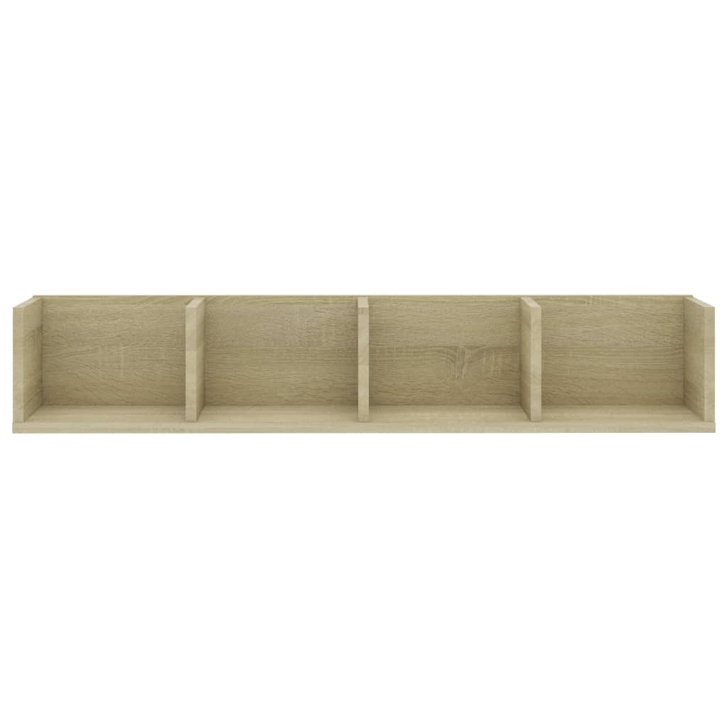 Cd-wandschap 100x18x18 cm bewerkt hout sonoma eikenkleurig - AllerleiShop