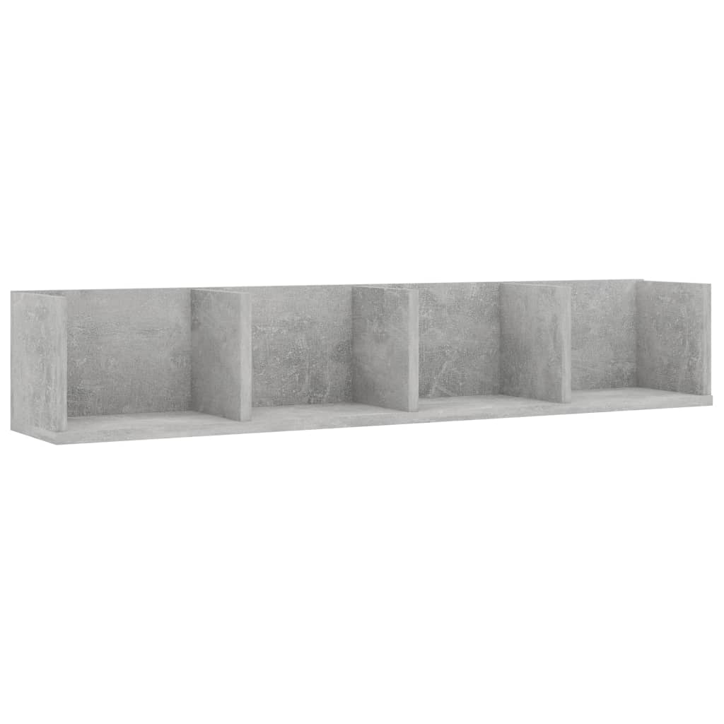 Cd-wandschap 100x18x18 cm bewerkt hout betongrijs - AllerleiShop