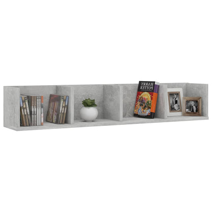 Cd-wandschap 100x18x18 cm bewerkt hout betongrijs - AllerleiShop