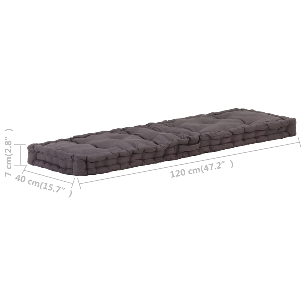 Palletvloerkussen 120x40x7 cm katoen antraciet - AllerleiShop