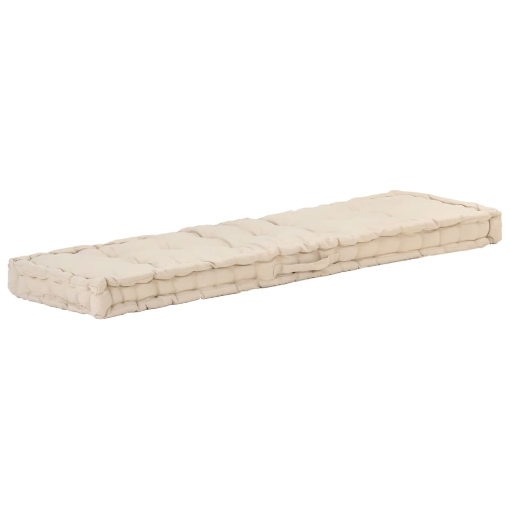 Palletvloerkussen 120x40x7 cm katoen beige - AllerleiShop