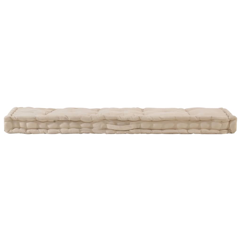 Palletvloerkussen 120x40x7 cm katoen beige - AllerleiShop