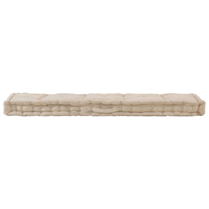 Palletvloerkussen 120x40x7 cm katoen beige - AllerleiShop