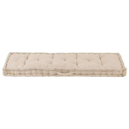 Palletvloerkussen 120x40x7 cm katoen beige - AllerleiShop