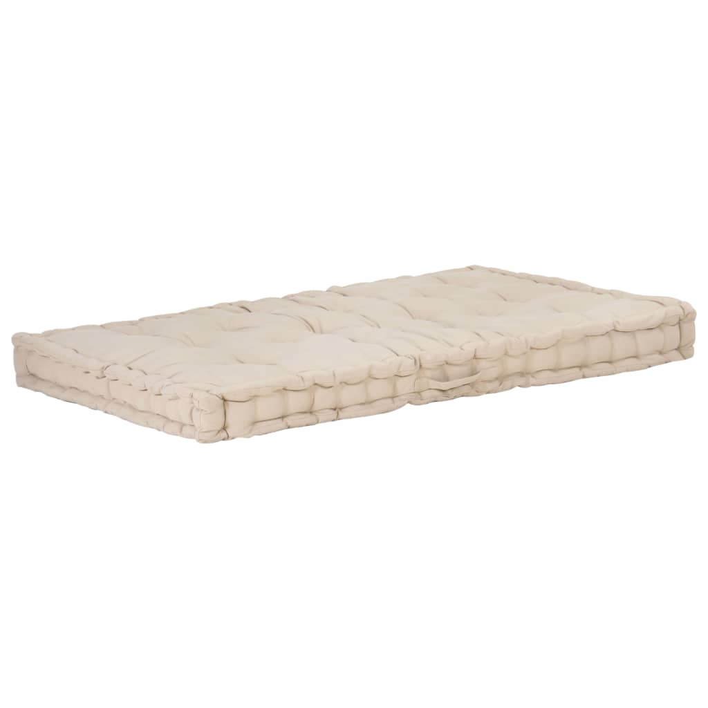 Palletvloerkussen 120x80x10 cm katoen beige - AllerleiShop