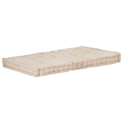 Palletvloerkussen 120x80x10 cm katoen beige