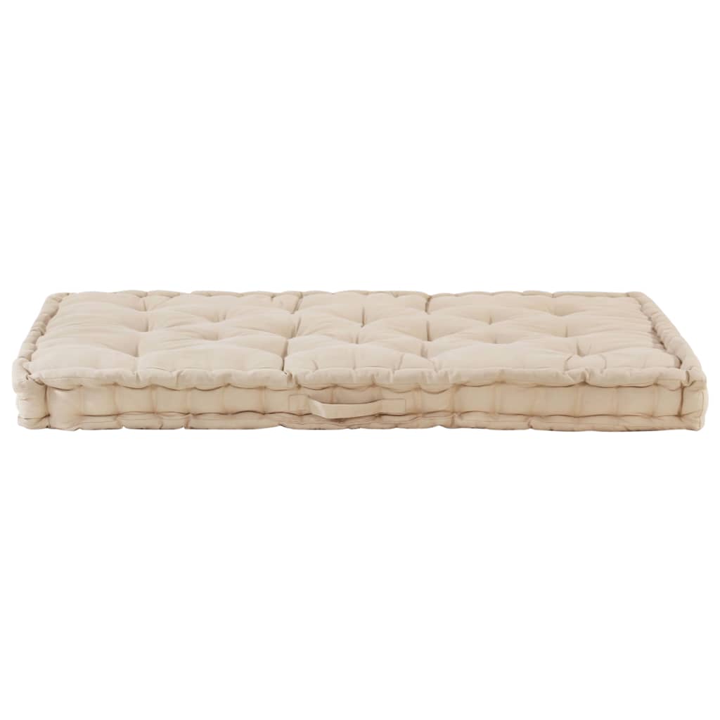 Palletvloerkussen 120x80x10 cm katoen beige - AllerleiShop