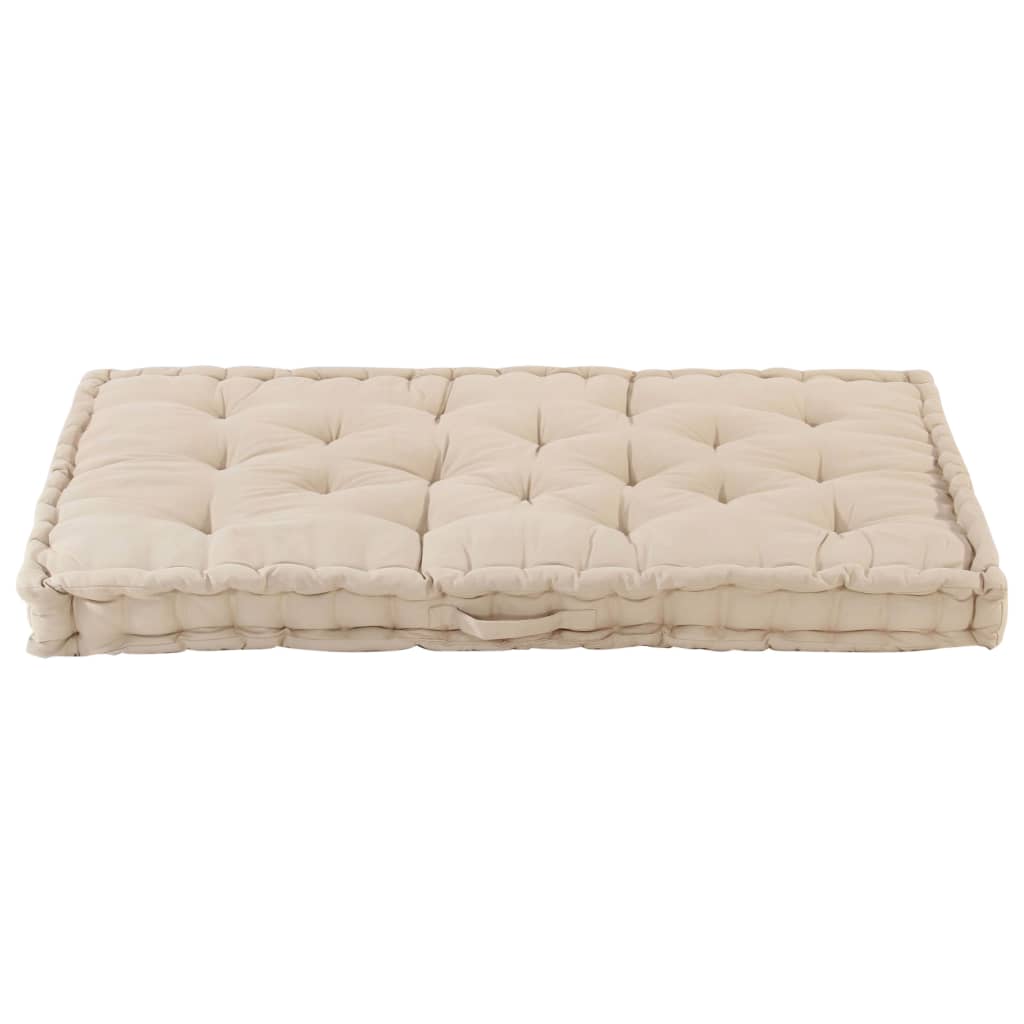 Palletvloerkussen 120x80x10 cm katoen beige - AllerleiShop