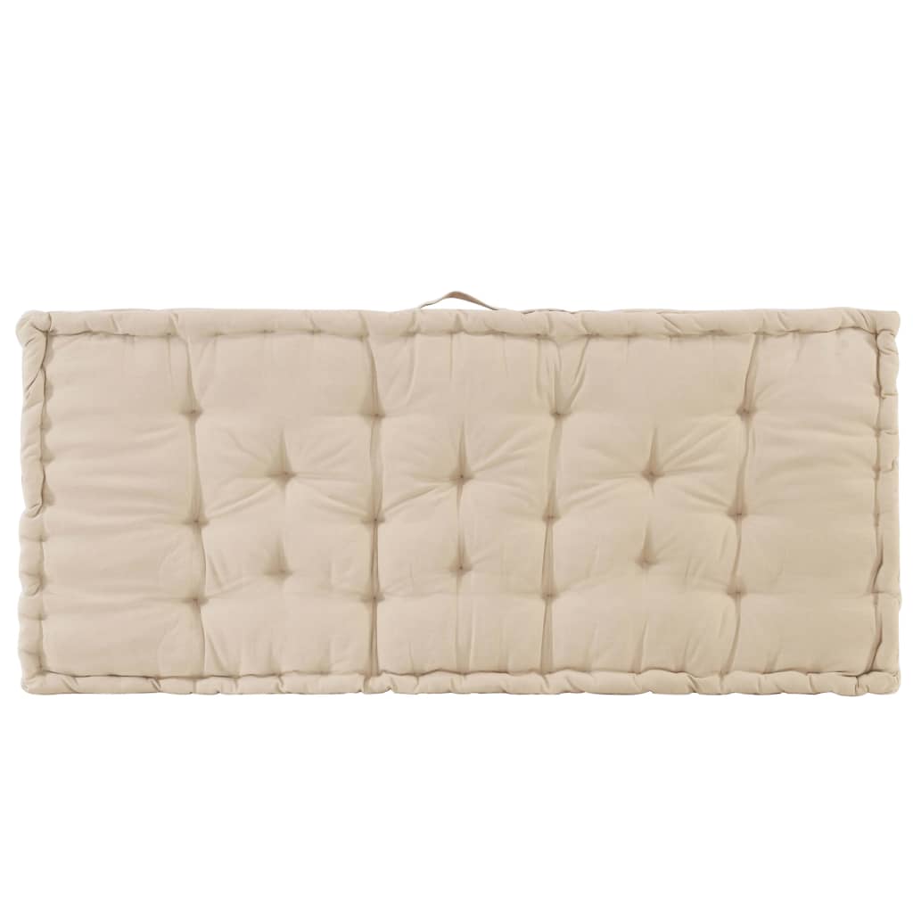 Palletvloerkussen 120x80x10 cm katoen beige - AllerleiShop