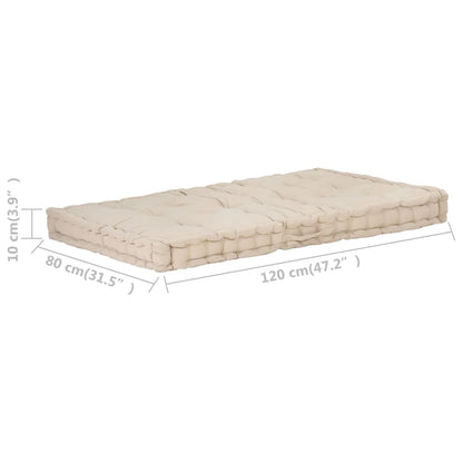 Palletvloerkussen 120x80x10 cm katoen beige - AllerleiShop