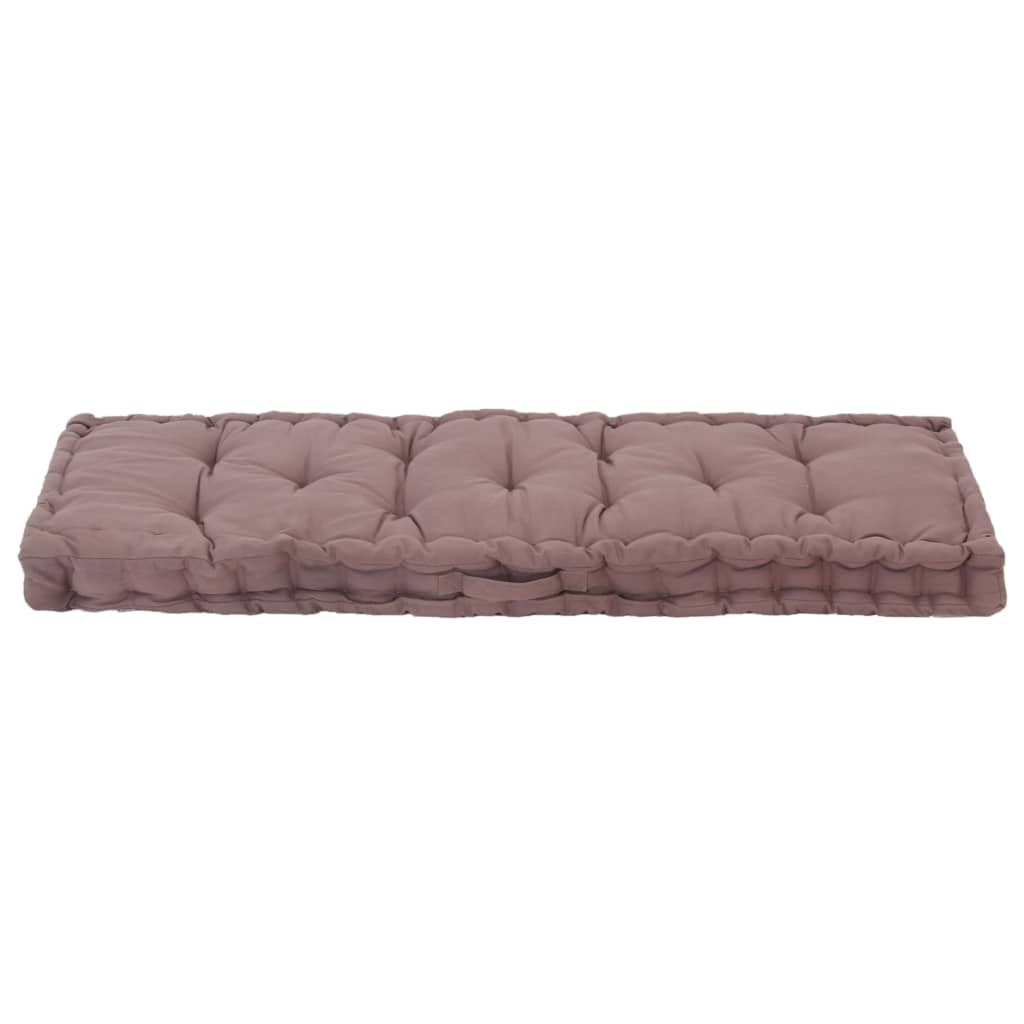 Palletvloerkussen 120x40x7 cm katoen taupe - AllerleiShop