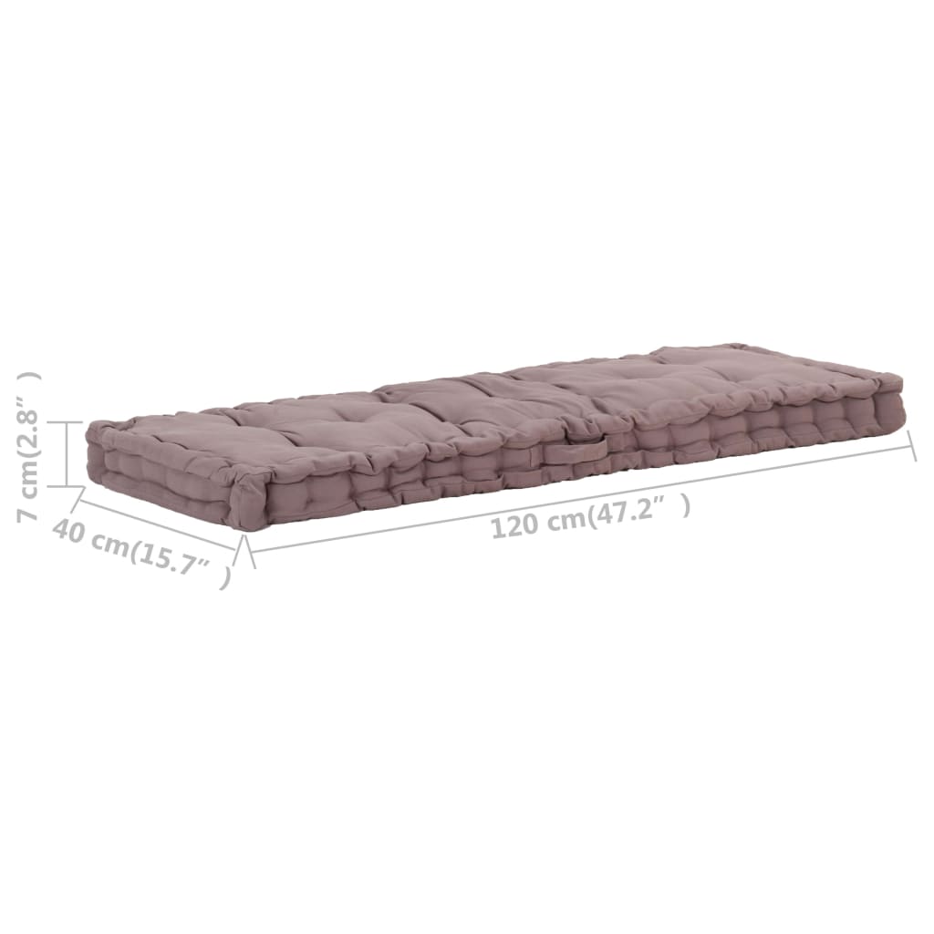 Palletvloerkussen 120x40x7 cm katoen taupe - AllerleiShop