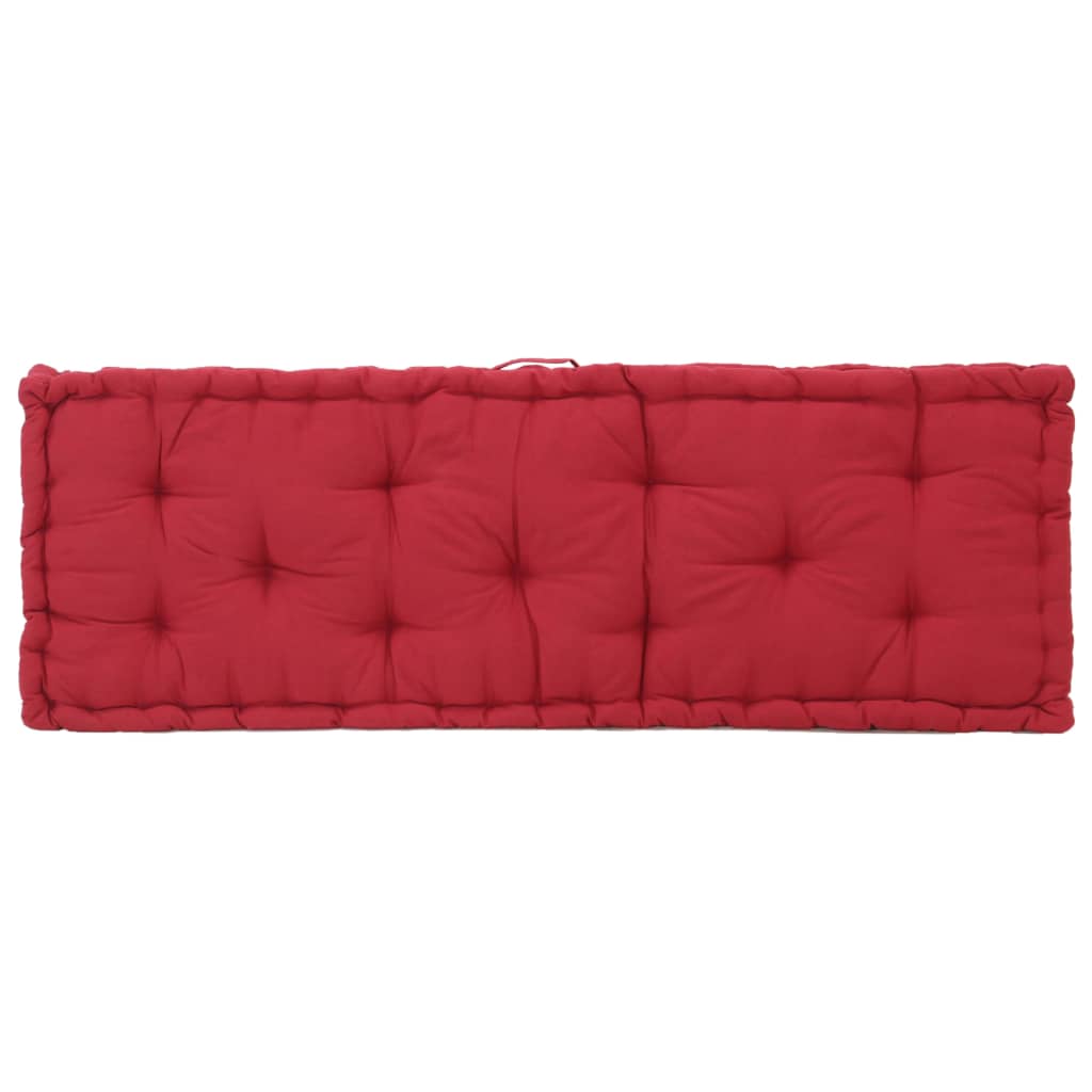 Palletvloerkussen 120x40x7 cm katoen bordeauxrood - AllerleiShop