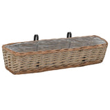 Balkonbakken 2 st 80 cm wicker met PE-voering