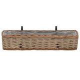 Balkonbakken 2 st 80 cm wicker met PE-voering