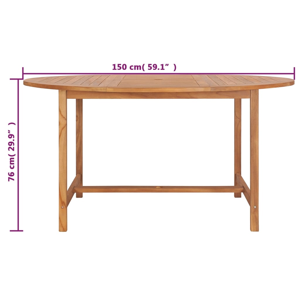 Tuintafel 150x76 cm massief teakhout - AllerleiShop