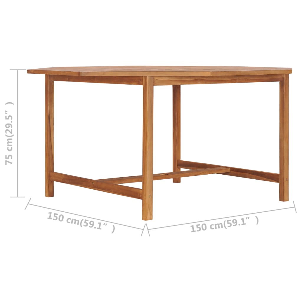 Tuintafel 150x150x75 cm massief teakhout - AllerleiShop