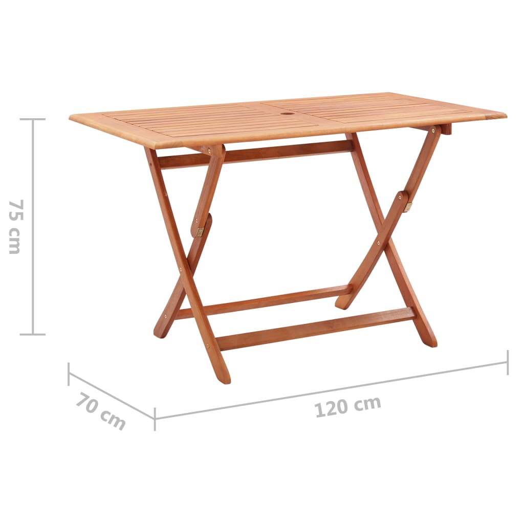 Tuintafel inklapbaar 120x70x75 cm massief eucalyptushout - AllerleiShop