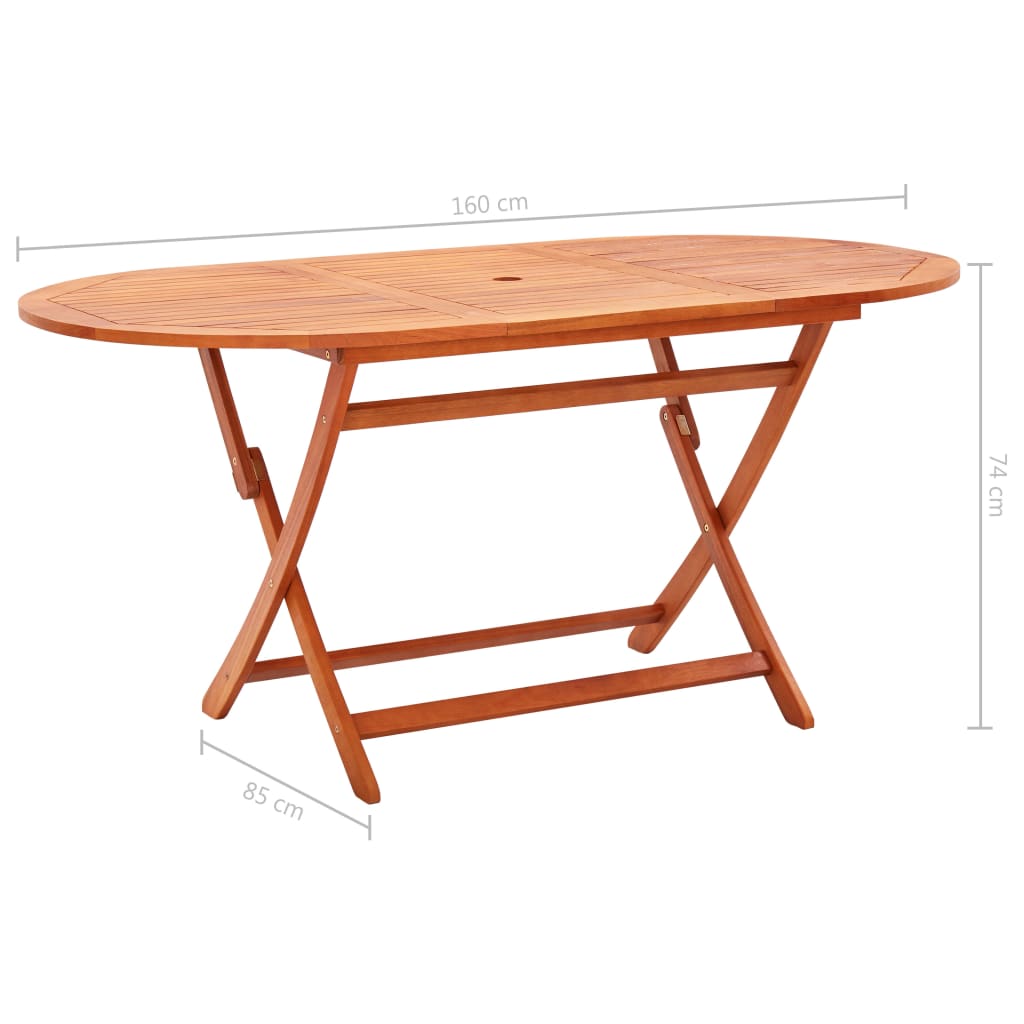 Tuintafel inklapbaar 160x85x74 cm massief eucalyptushout - AllerleiShop