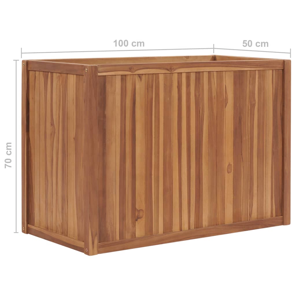 Plantenbak verhoogd 100x50x70 cm massief teakhout - AllerleiShop