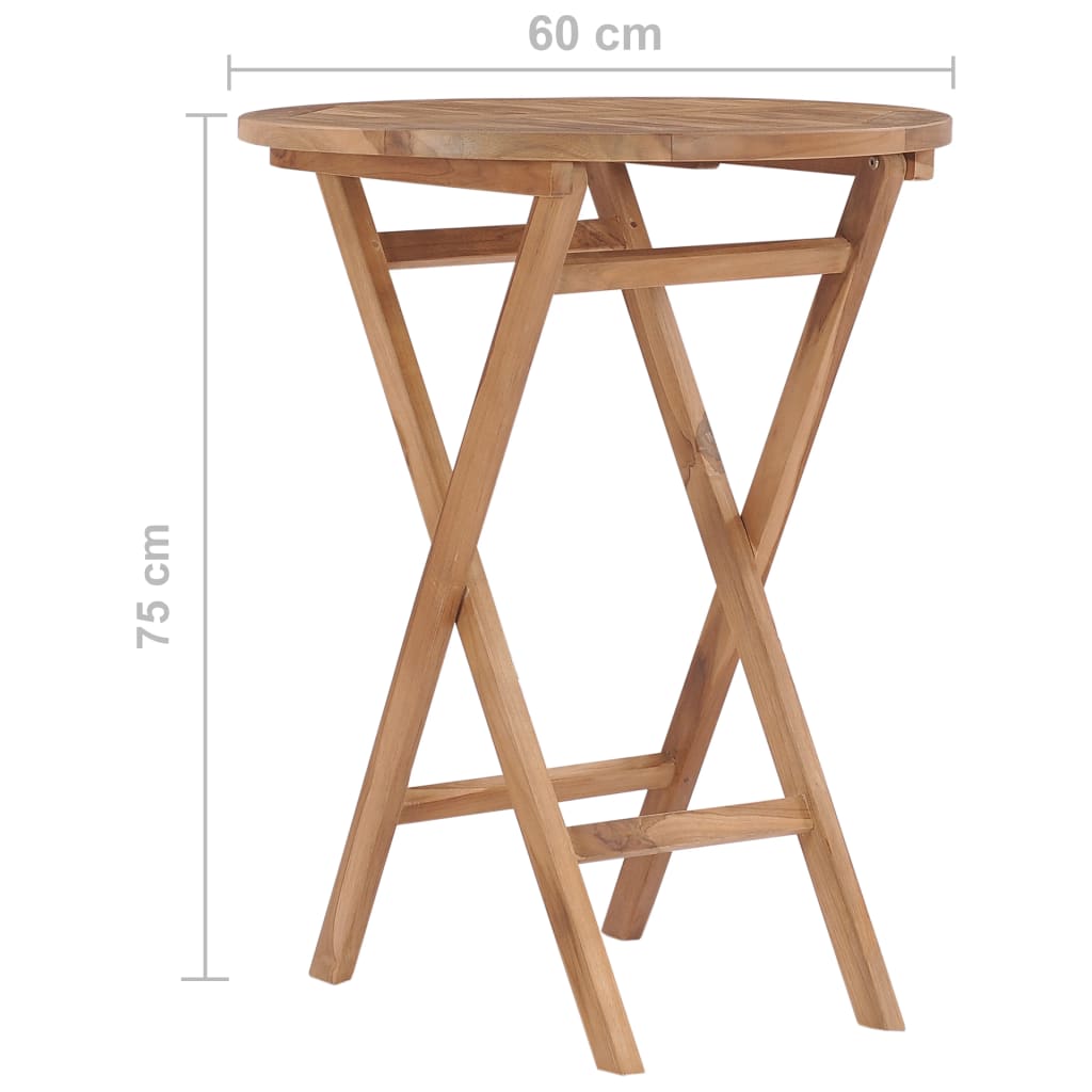 Tuintafel inklapbaar 60 cm massief teakhout - AllerleiShop