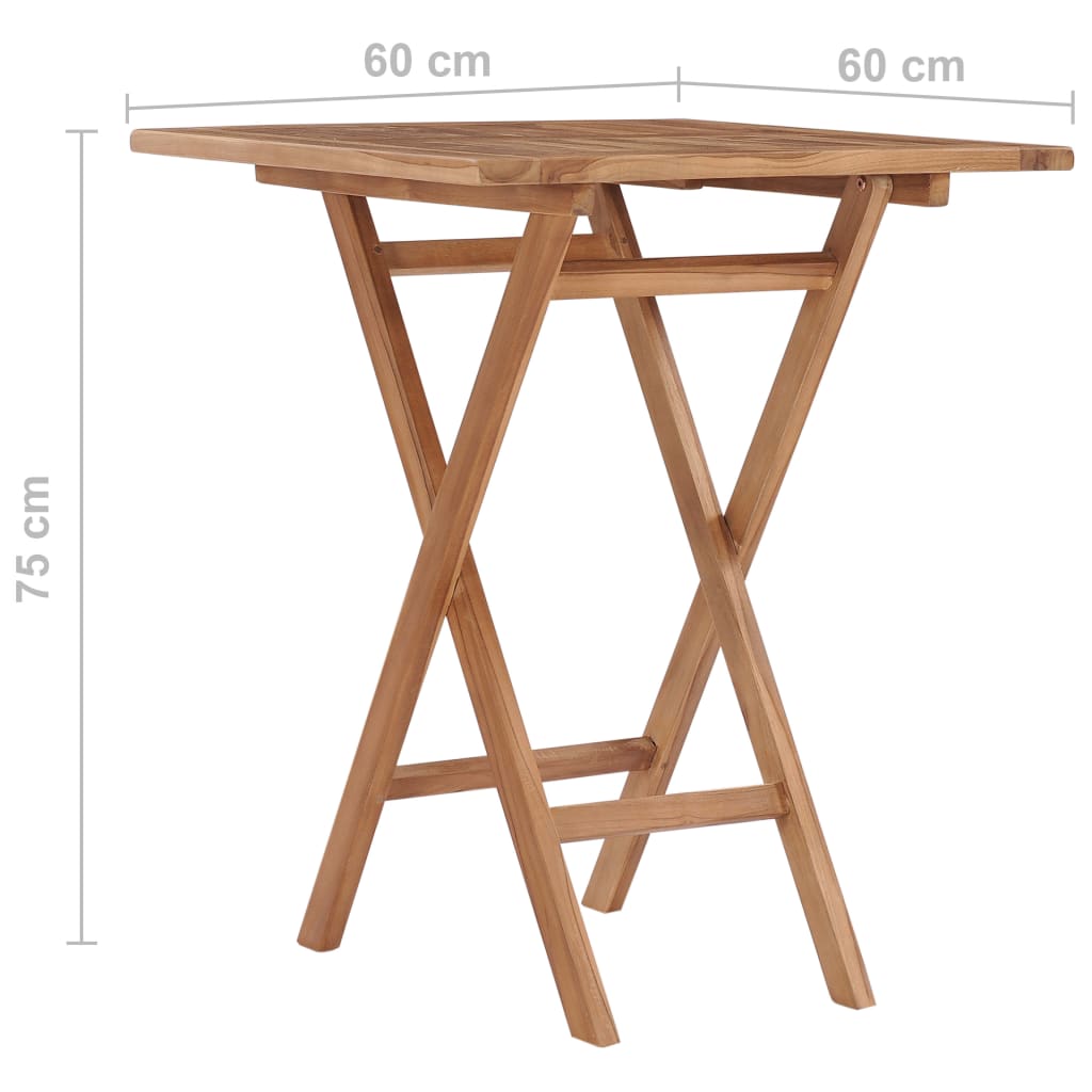 Tuintafel inklapbaar 60x60x75 cm massief teakhout - AllerleiShop