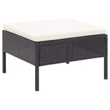 6-delige Loungeset met kussens poly rattan zwart - AllerleiShop