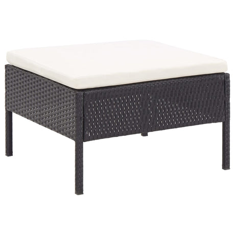 6-delige Loungeset met kussens poly rattan zwart - AllerleiShop