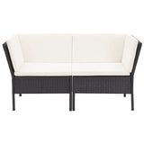 6-delige Loungeset met kussens poly rattan zwart - AllerleiShop