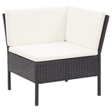 6-delige Loungeset met kussens poly rattan zwart - AllerleiShop