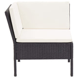 6-delige Loungeset met kussens poly rattan zwart - AllerleiShop