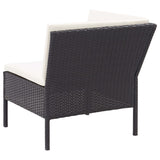 6-delige Loungeset met kussens poly rattan zwart - AllerleiShop