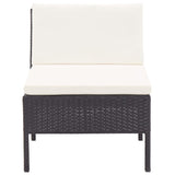 6-delige Loungeset met kussens poly rattan zwart - AllerleiShop