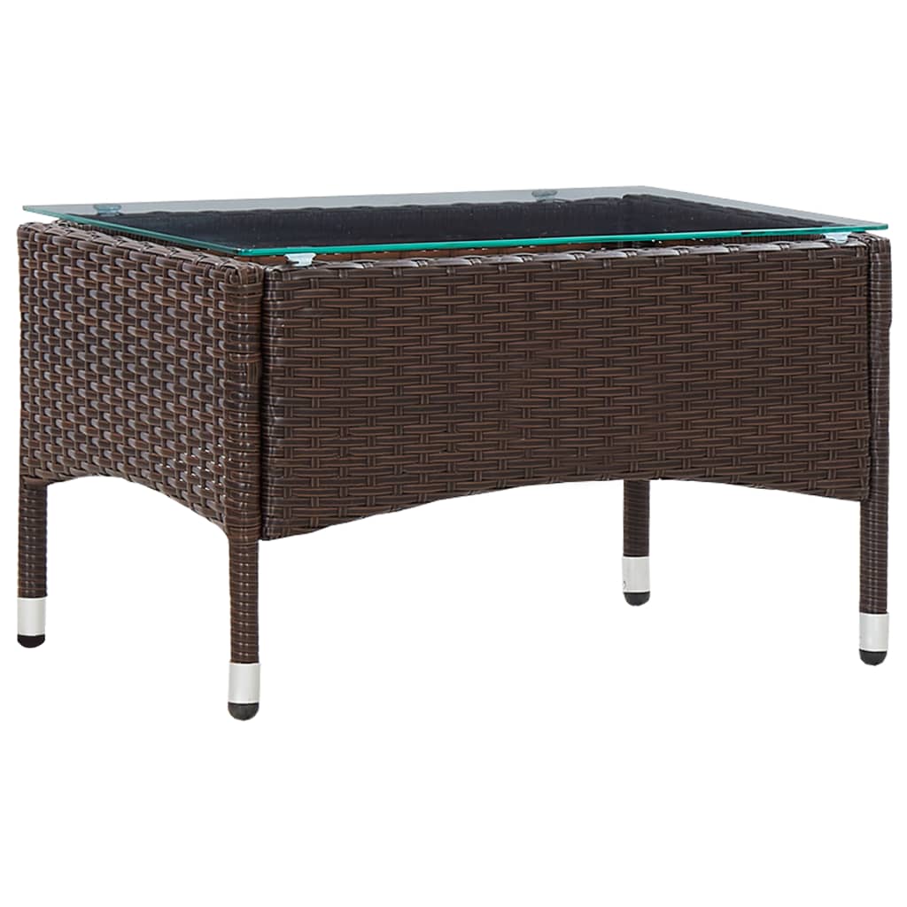 Salontafel 60x40x36 cm poly rattan bruin - AllerleiShop