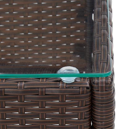 Salontafel 60x40x36 cm poly rattan bruin - AllerleiShop