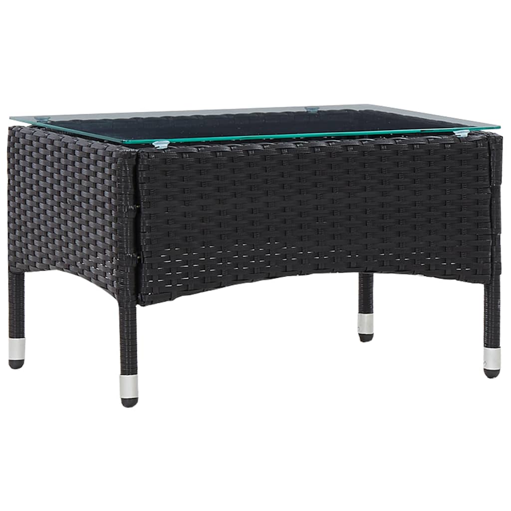 Salontafel 60x40x36 cm poly rattan zwart - AllerleiShop