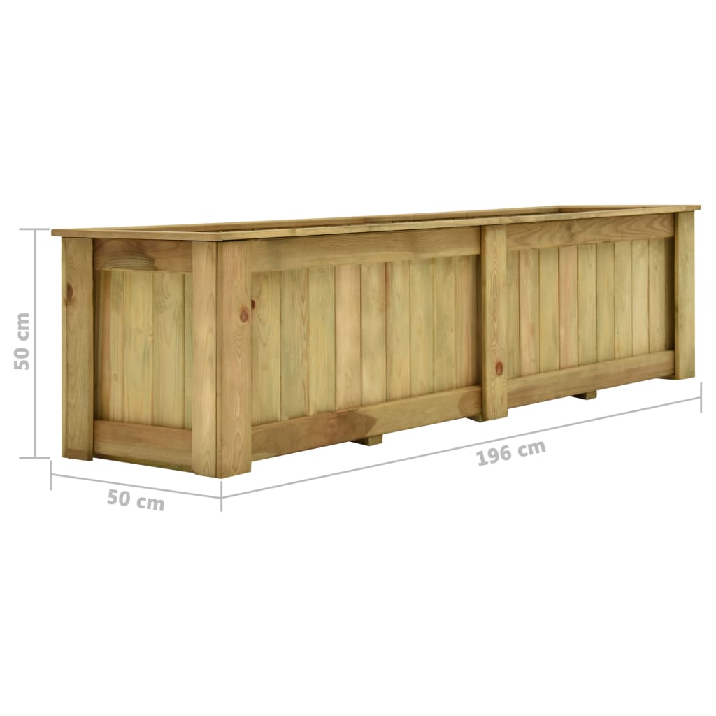 Plantenbak verhoogd 196x50x50 cm geïmpregneerd grenenhout - AllerleiShop