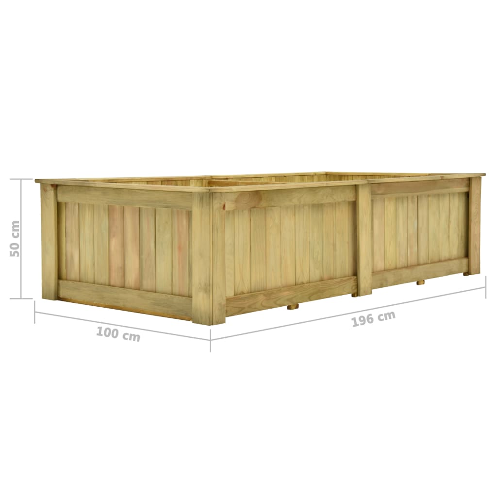 Plantenbak verhoogd 196x100x50 cm geïmpregneerd grenenhout - AllerleiShop