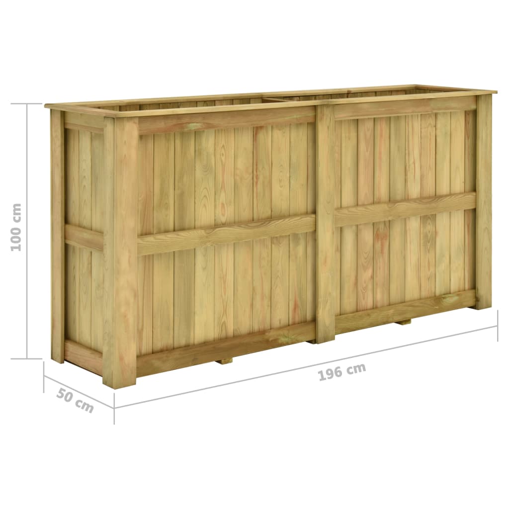 Plantenbak verhoogd 196x50x100 cm geïmpregneerd grenenhout - AllerleiShop