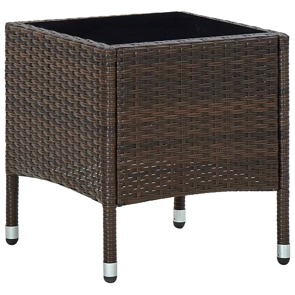 Tuintafel 40x40x45 cm poly rattan bruin - AllerleiShop