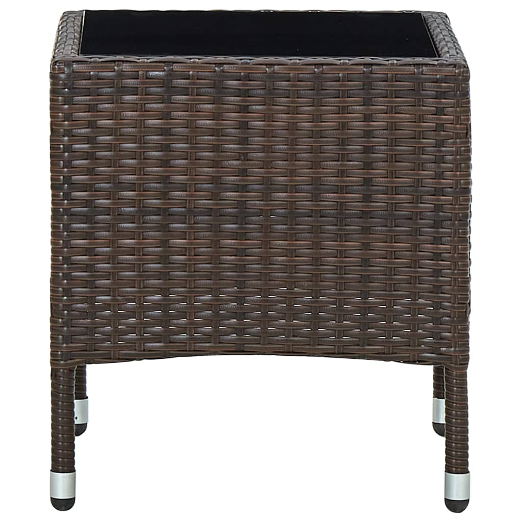 Tuintafel 40x40x45 cm poly rattan bruin - AllerleiShop