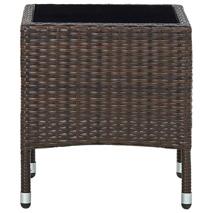 Tuintafel 40x40x45 cm poly rattan bruin - AllerleiShop