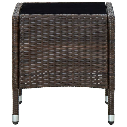 Tuintafel 40x40x45 cm poly rattan bruin - AllerleiShop