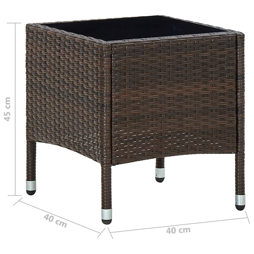 Tuintafel 40x40x45 cm poly rattan bruin - AllerleiShop