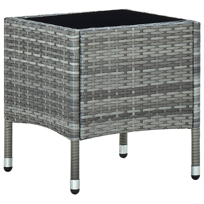 Tuintafel 40x40x45 cm poly rattan grijs - AllerleiShop