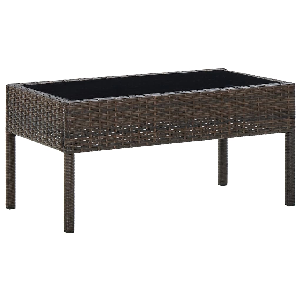 Tuintafel 75x40x37 cm poly rattan bruin - AllerleiShop